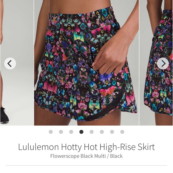 Lululemon hotty hot HR NWT skirt black multi size 4 - Picture 1 of 8
